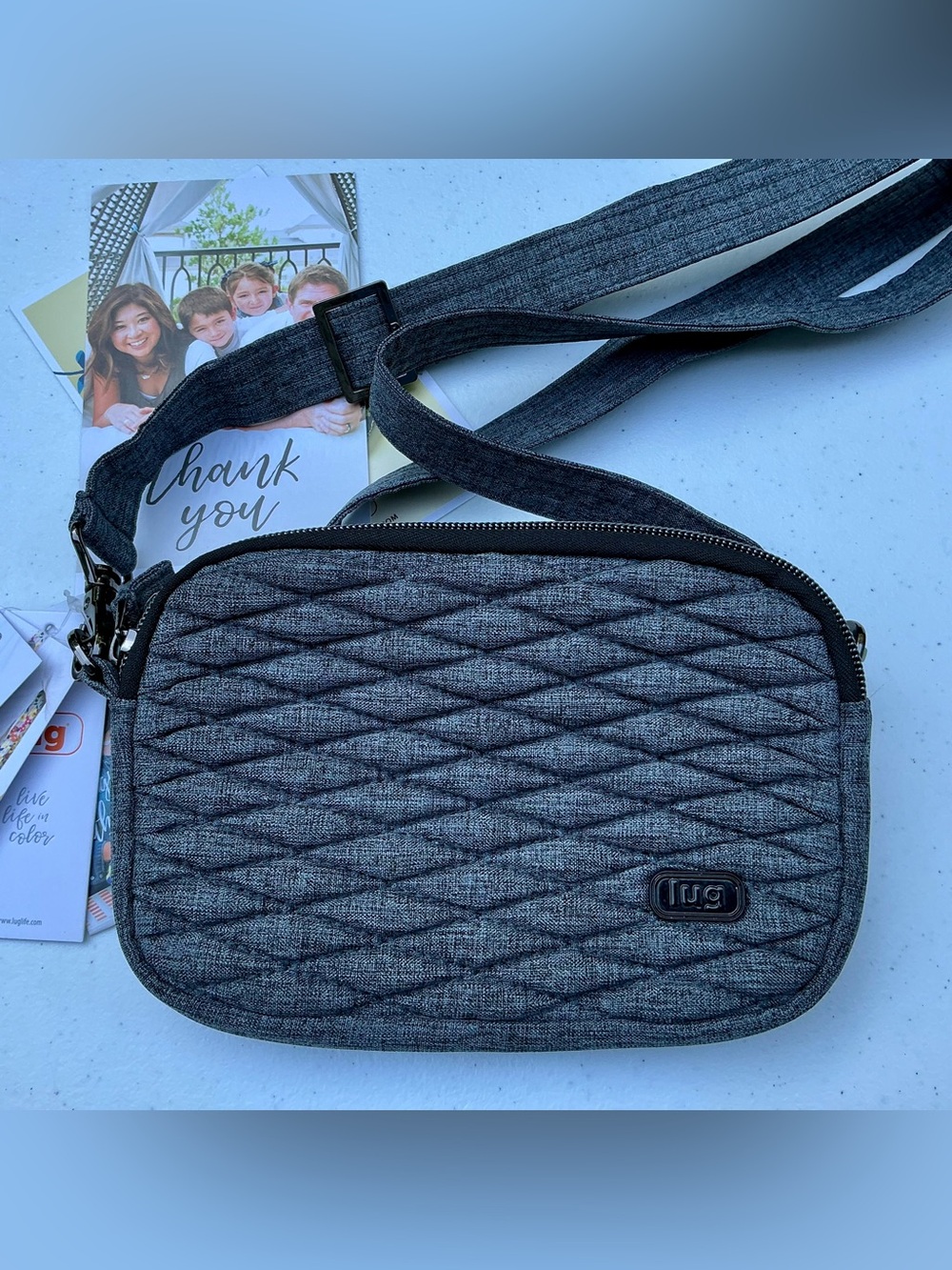 Lug Coupe Convertible Crossbody Waist Belt Bag Quilted Heather Grey NWT